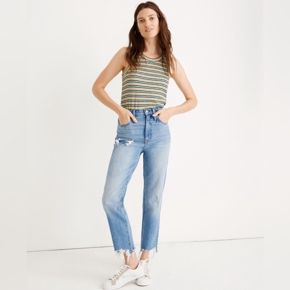 Madewell | Classic Straight Jean, Medium Wash, Distress, 27 - Picture 11 of 13
